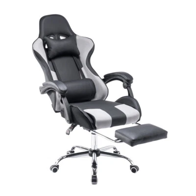 Gaming Chair Adjustable Ergonomic Gamer Home Office PC Desk Chair with Footrest