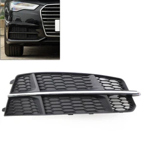 Right Front Bumper Lower Side Grille For Audi A6 C7 2014-18 Black Chrome - Picture 1 of 7