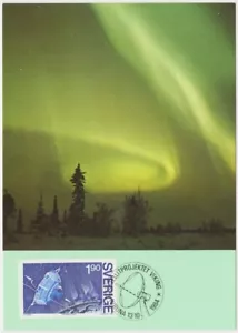 Suecia Maxi 1984, Espacio, El satélite vikingo, Aurora Borealis, menta - Imagen 1 de 1