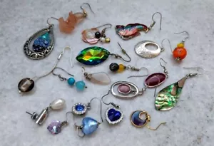 Lot of vintage single earrings, shell, pearl, cloisonne, lucite, murano glass - Picture 1 of 11