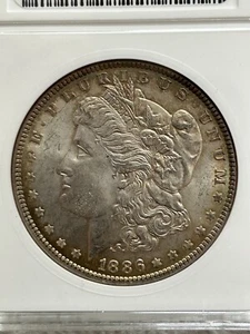 dollaro argento 1886 morgan ms64 Anacs - Foto 1 di 3