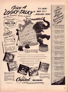 Print Ad Bozo Circus 1946 Capitol Records Full Page Large Magazine 10.5"x13.5" - Picture 1 of 1