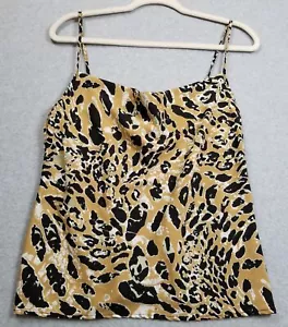 Topshop Cami Tank Top Women’s 6 Brown Black White Abstract Print Sleeveless Thin - Picture 1 of 13