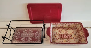 TEMPTATIONS BY TARA RECTANGULAR DOUBLE HANDLE CASSEROLE 10 BY 6 INCHES 1.5 QTS - Picture 1 of 10