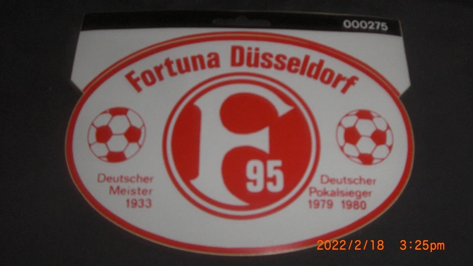 Fortuna Düsseldorf 95 Aufkleber Sticker Oval ca 17 cm lang 11,5 cm hoch Fußball