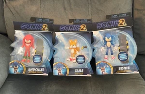 Sonic the Hedgehog 2 Lot Of 3 Sonic Tails Knuckles Action Figure NEW - Picture 1 of 2