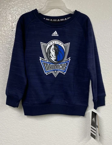 Dallas Mavericks Adidas Climawarm Dark Blue Sweatshirt Kids S 4 Cover