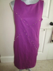 NEU MIT ETIKETT * DAMENGRÖSSE 8 LILA NIETEN PRÄMISE KLEID ZUGABE - Bild 1 von 5