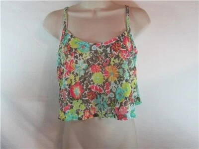 NWT  Island Soul Sleeveless Cover-Up Top Sheer w/ Floral Print Size Small - Image 1 of 4