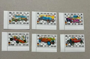 G910. Ajman MNH Transport Cars Retro Auto racing Sport Opel Porsche BMW History - Picture 1 of 6