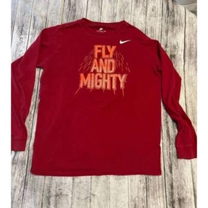 Boys Nike tea extra large maroonish color With orange and white lettering has a - Picture 1 of 8