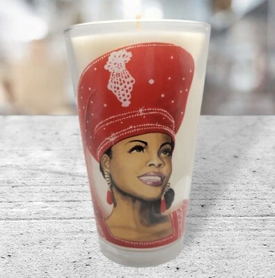 Red Ethnic Woman Caribbean Salsa Scented 17oz. Luxury Religious Soy Wax Candle - Image 1 of 4