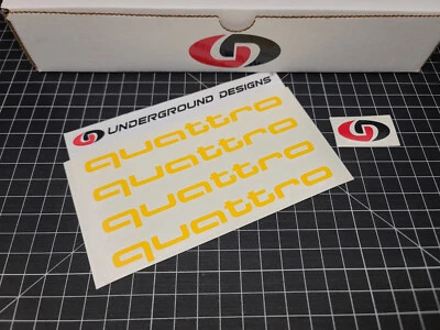 Calcomanías Quattro (4pk) acento de rueda 6" pegatinas para A4 A5 A6 A7 Q5 AWD moldura de rally Foto 1 de 2