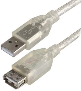 PRO SIGNAL - Câble USB 2.0 A Mâle à Femelle, 3m Transparent - Photo 1/1
