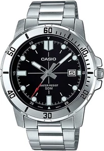 CASIO MTP-VD01D-1EVUDF OROLOGIO UOMO ACCIAIO NERO DATA 43mm SOTTOCOSTO - Foto 1 di 3