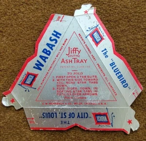 Rare Vintage WABASH RAILROAD Advertising Metallic Folding Ashtray - Picture 1 of 3