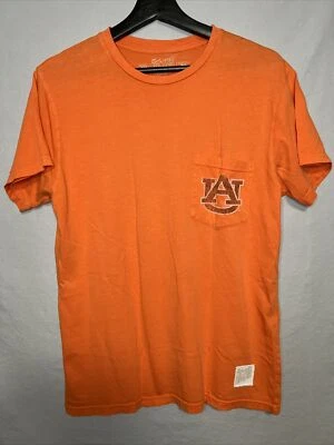Mens Original Retro Brand Auburn Tigers NCAA Pocket T Shirt Orange Size Medium - Image 1 of 4