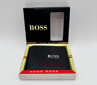 Hugo Boss Leather Wallet Men's Bifold Black NEW - Image 1 of 4