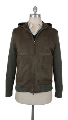 $5590 Cesare Attolini темно-зеленый кожаный твердый куртка - 46/56 - (CA725242) - Изображение 1 из 4