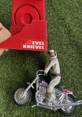 Vintage 1970's  Evel Knievel Stunt Cycle  Energizer Launcher Ideal - Image 1 of 4