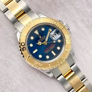 Rolex Oyster Perpetual Yacht-Master Date 29mm 169623 Blue Dial Gold Steel Papers - Picture 1 of 16