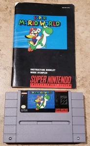 Super Mario World Super Nintendo SNES 1991 Game & Manual Only Tested & Working - Picture 1 of 11