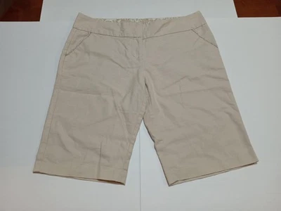 Bermuda Studio Y feminina bege claro cintura média tamanho 13/14 - Imagem 1 de 4