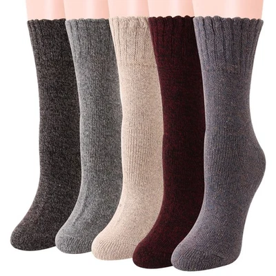 5 pares de calcetines térmicos cálidos de invierno para mujer de lana merino de alta resistencia EE. UU. Foto 1 de 4