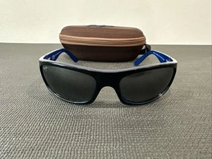 Maui Jim MJ 261-02G Surf Rider Sonnenbrille poliert schwarz/blau polarisiert  - Bild 1 von 4