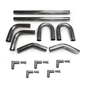 2"  Stainless Mandrel Bend DIY Kit 45 180 90 Degree Piping Header Exhaust Hoses - Foto 1 di 2