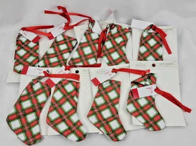NEW Wondershop 9 Target Plaid Stockings Gift Tags Money Holders Ornaments 4"x6" - Image 1 of 4