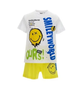 NIGHT BLISS SMILEY BOYS SUMMER PAJAMAS SET - Picture 1 of 25