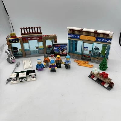 LEGO Winter Ski Village Lot Buildings Sport Shop Ski Patrol Minifigures  - Image 1 of 4