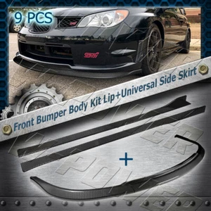 Carbon Look For 2006-07 Subaru Impreza WRX STi S204 Front Lip+ Side Skirts 9PC - Picture 1 of 9