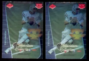 Set 2 carte MILLENNIUM Peyton Manning 1999 da collezione Edge Triumph Checklist - Foto 1 di 1