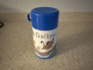 Vintage 90’s Disney Lion King Hakuna Matata Simba Lunchbox Aladdin Thermos - Picture 1 of 4