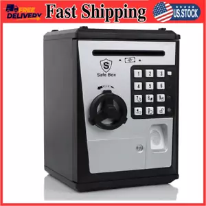 Electronic ATM Piggy Bank with Fingerprint Lock, Money Savings Box for Kids - Picture 1 of 7