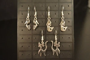 Konvolut 3 Paar OHRRINGE Neu! SEXY SCHUHE MEERJUNGFRAUEN KATZEN Schmuck USA VERKÄUFER!!! - Bild 1 von 6