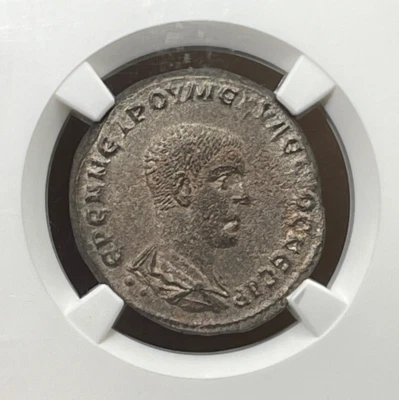 Herennius Etruscus BI Tetradrachm Billon Roman Coin AD 251, NGC AU - Image 1 of 4