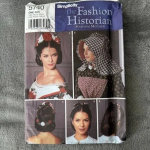 Simplicity Sewing Pattern 5740 One Sz Hat Bonnet Martha McCain Costume Theater - Picture 1 of 5