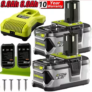 For RYOBI P108 18V 6.0Ah One+ Plus 8.0Ah High Capacity 18 Volt Lithium Battery A - Picture 1 of 37