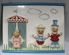 IRMI CIRCUS CLOWNS TICKET BOOTH WALL PLAQUE VINTAGE MID CENTURY WOOD BLUE RED 