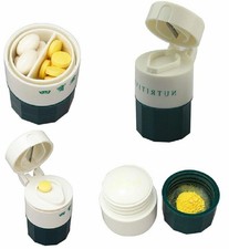 Pill Medicine Crusher Grinder Splitter Tablet Divider Storage Box Layer 4 I4O7