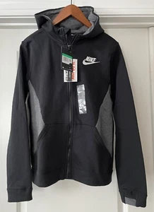 NWT Nike Full Zip Hooded Jacket Sz XL Boys Black Cotton / Poly Blend - Picture 1 of 13