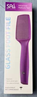 Spa Sciences Advanced Pedicure Tool Glass Foot File Purple NEW - Image 1 of 4