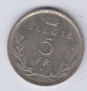 BELGIUM BELGIQUE BELGIE 5 Frank 1937 rimB KM109.1 Cu Ni VF grade (bel729) - Picture 1 of 2