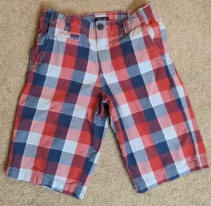Cherokee Boys shorts sz 16 Red White Blue plaid Adjustable Elastic Pockets MINT - Picture 1 of 8