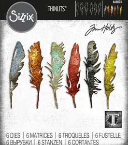 TIM HOLTZ HALLOWEEN "FEATHERY" THINLITS 6 DIES GREAT ADDITION FOR FALL CRAFTING! - Picture 1 of 6