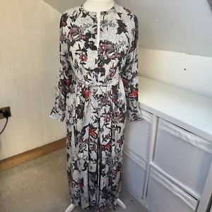 Isabel Marant Midi Dress Size 34 Fit UK 6-14 Floral 91% Silk Pockets Oversized - Picture 1 of 14
