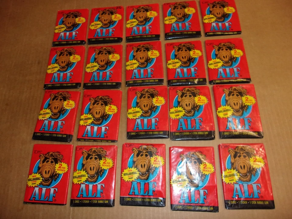 10 Packs 1987 Topps ALF TV Show Sealed Trading Card Wax Packs + Sticker Series 2 - Image 1 of 1